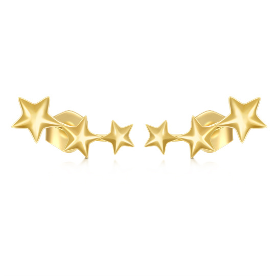 14K Gold Star Stud Earrings