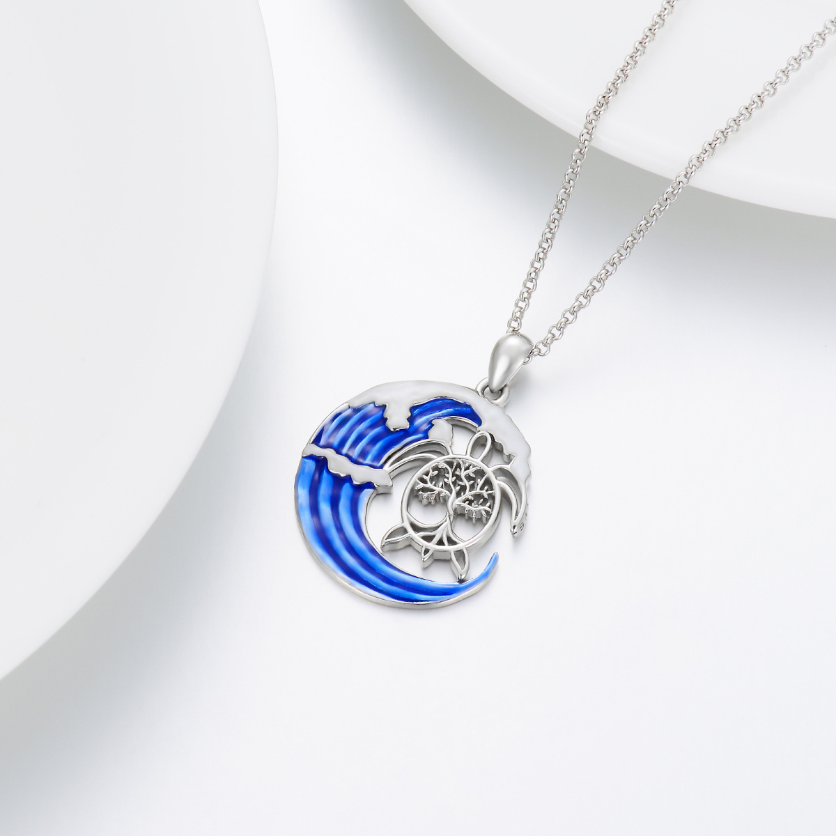Sterling Silver Sea Turtle Pendant Necklace-6