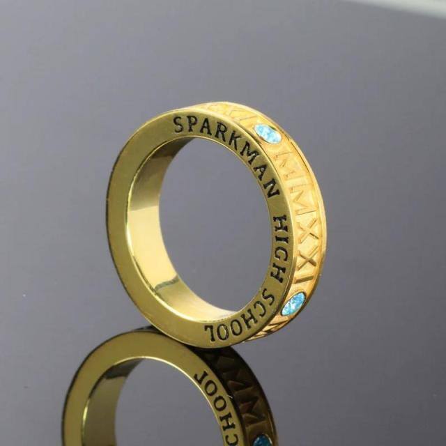 Bague en argent sterling et plaqué or jaune avec zircon de forme circulaire, pierre de nai-2