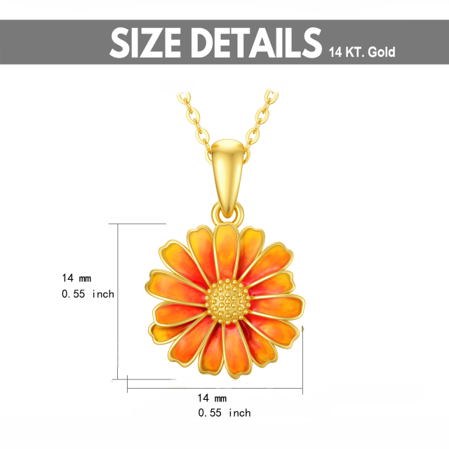 14K Gold Daisy Pendant Necklace-5
