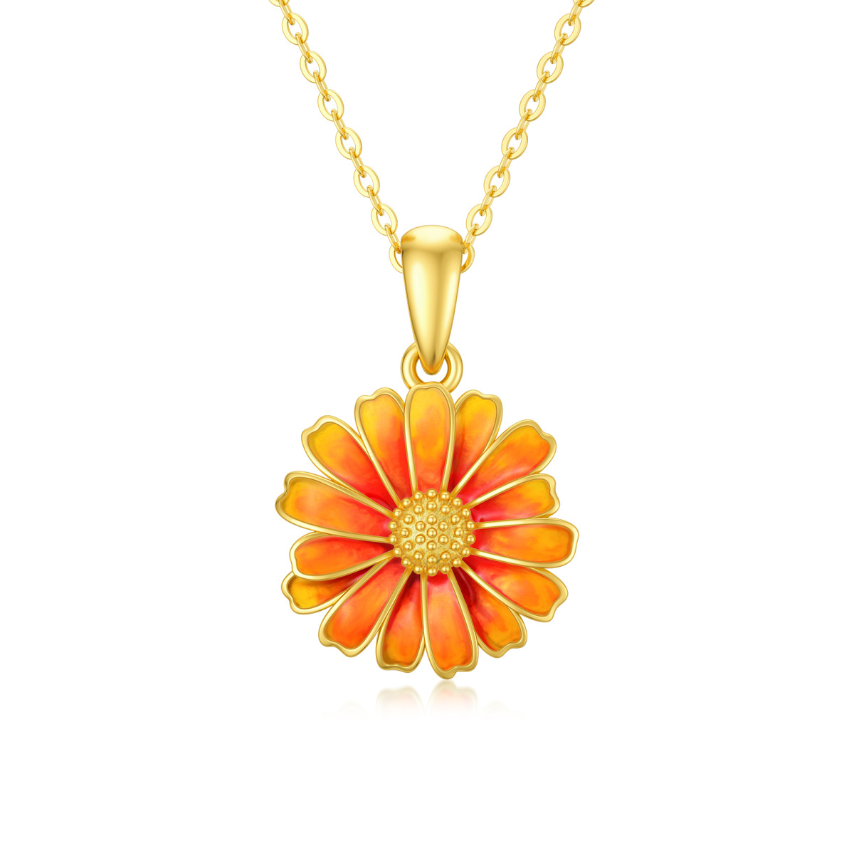 Collier à pendentif marguerite en or 14K-1