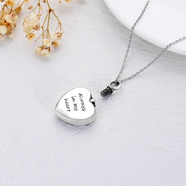 Sterling Silver Rose Urn Necklace for Ashes with Engraved Word-2
