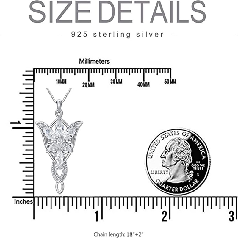 Collier avec pendentif en argent sterling et zircone cubique-5