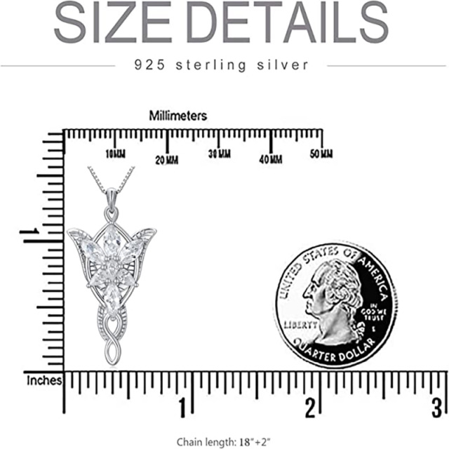 Colar com pingente de anel Lord de zircônia cúbica em prata esterlina-4