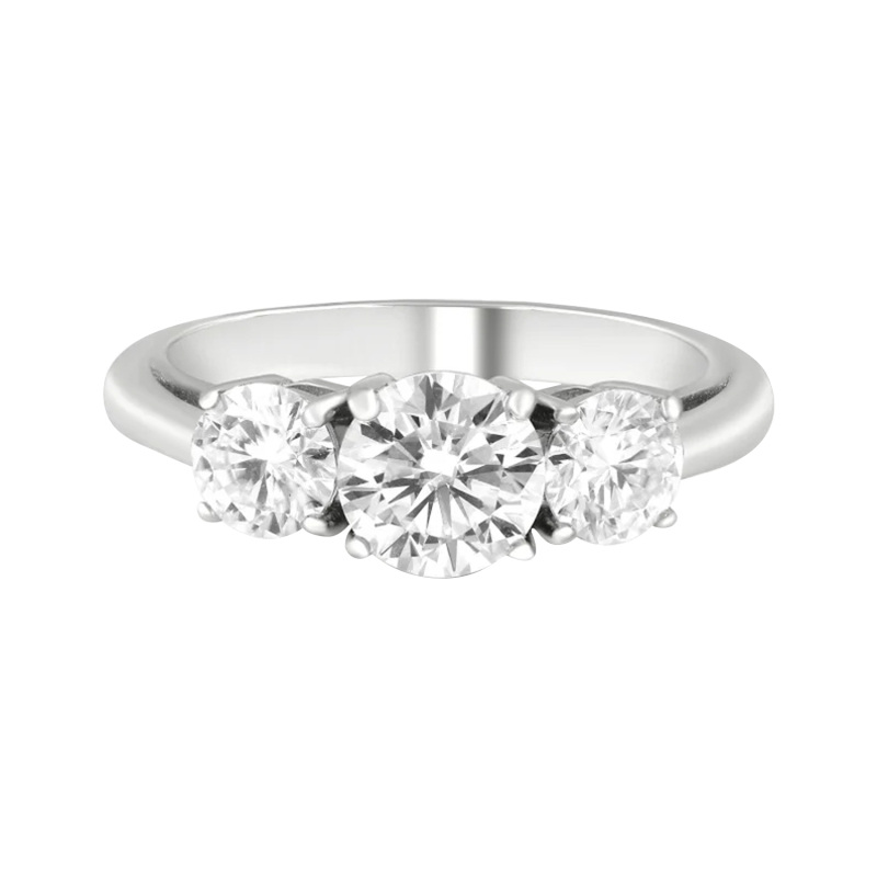 Bague de fiançailles en or blanc 9K Moissanite