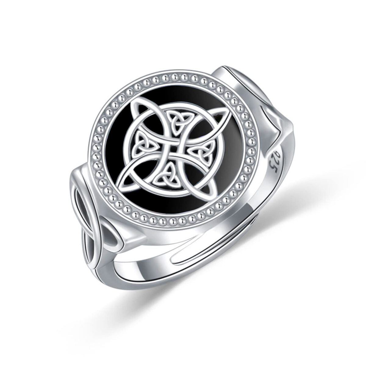 Sterling Silber Türkis Keltischer Knoten & Hexenknoten Ring-1