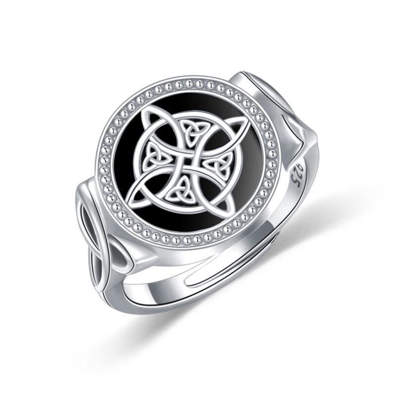 Sterling Silber Türkis Keltischer Knoten & Hexenknoten Ring