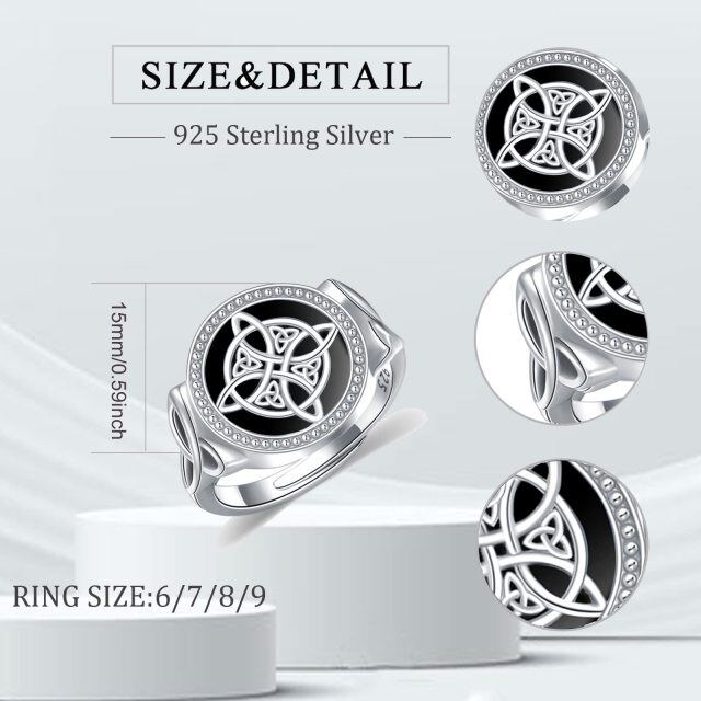 Sterling Silber Türkis Keltischer Knoten & Hexenknoten Ring-4
