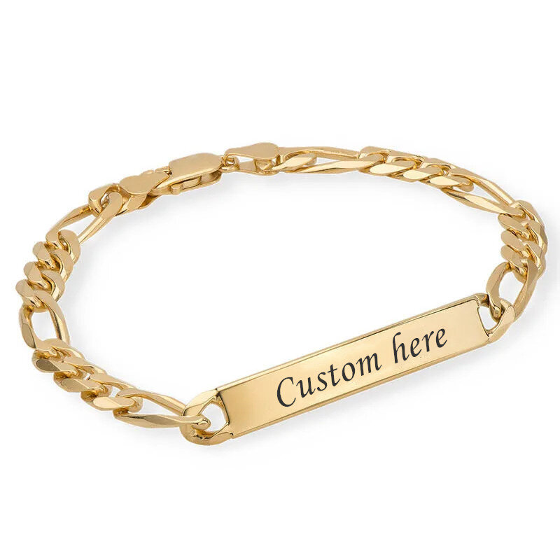 Sterling Silver with Rose Gold Plated Personalized Classic Name Identification Bracelet-1