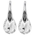 wholesale S925 Sterling Silver Drop Earrings With Cubic Zirconia Stones Elegant Celtic Knot Design-0-7