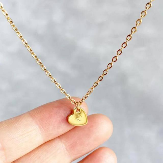 10K Gold Letter Pendant Necklace-2