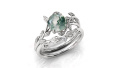 wholesale 925 Sterling Silver Moss Agate Round Leaf Vine Wedding Ring Set With Cubic Zirconia-0-0