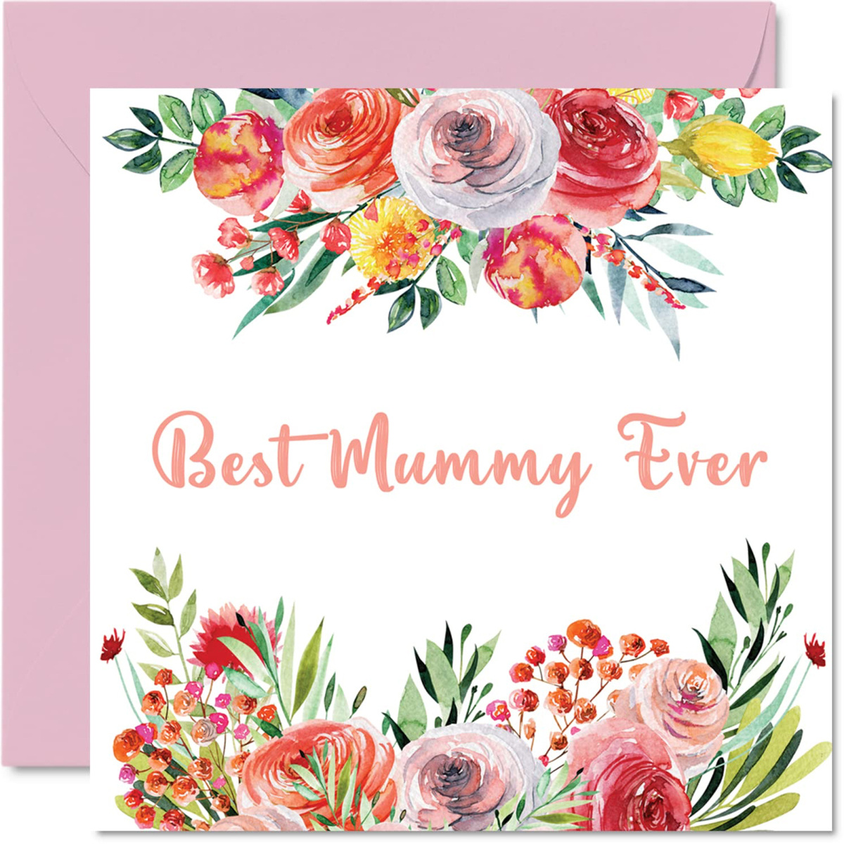 Personalized Floral Best Mummy Ever Greeting Card Thank You Mother's Day Birthday for Mom-1