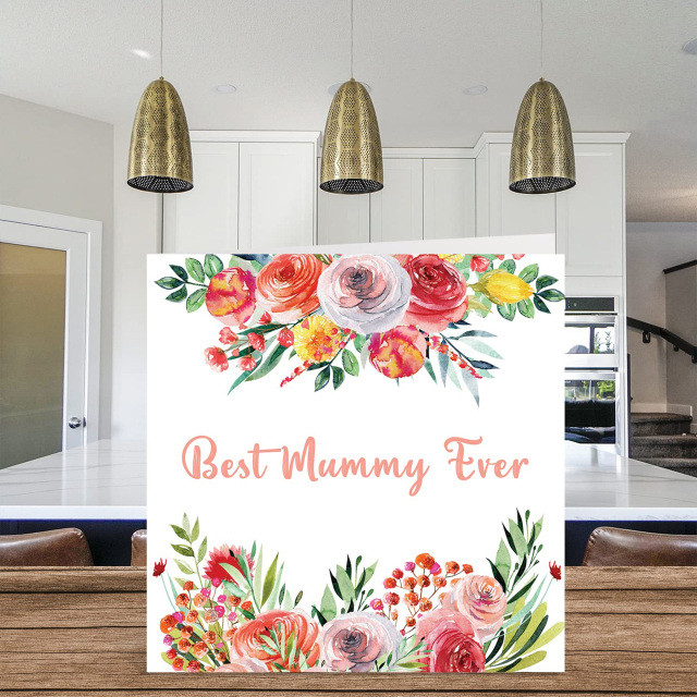 Personalized Floral Best Mummy Ever Greeting Card Thank You Mother's Day Birthday for Mom-1