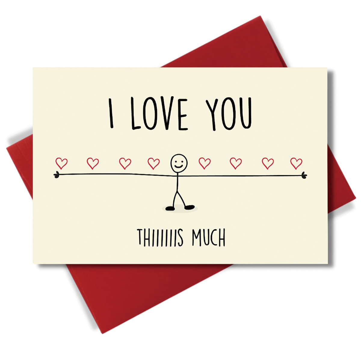 Custom I Love You This Much English Words Greeting Card I Love You Card-1