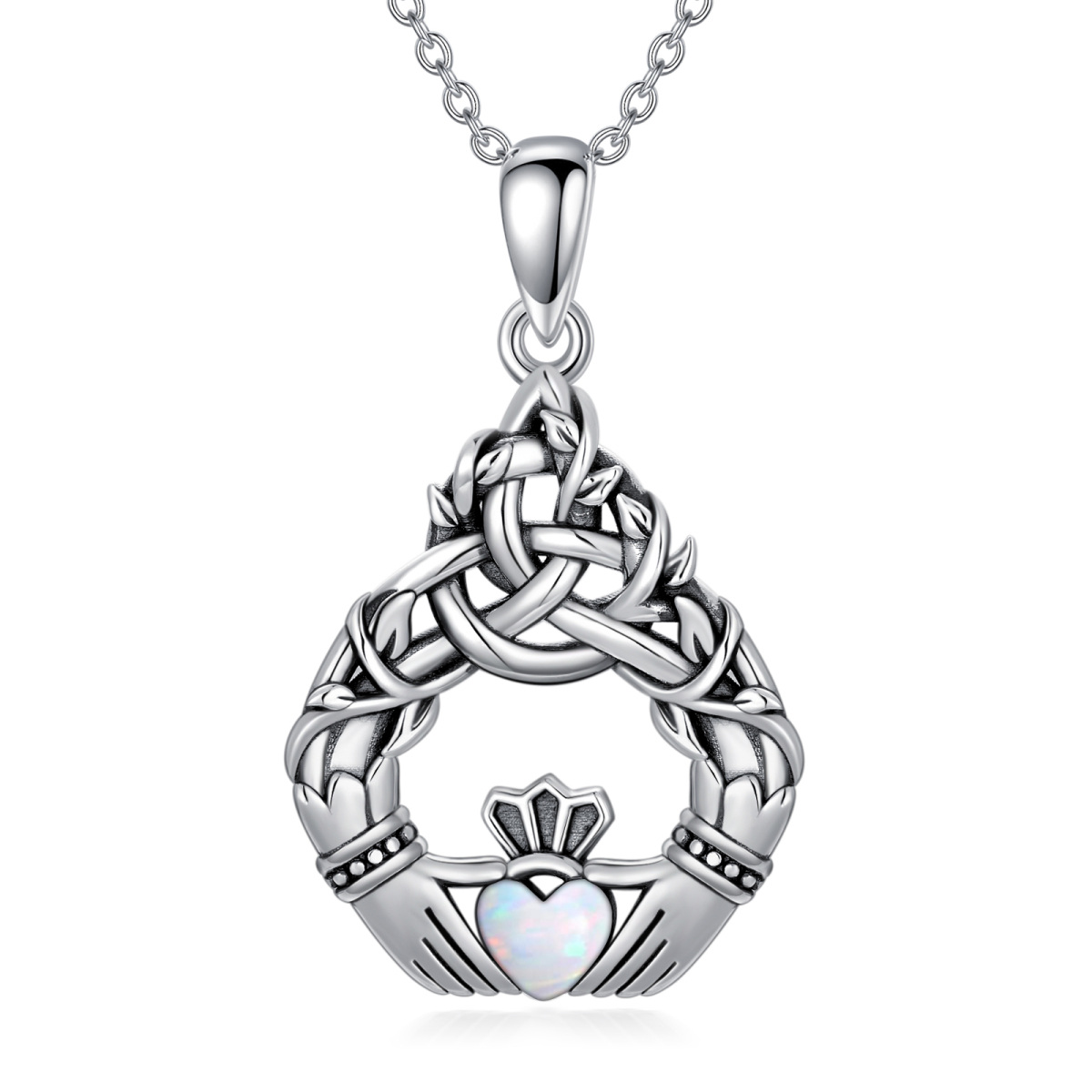 Sterling Silver Celtic Knot Pendant Necklace-1