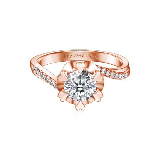 10K Rose Gold Circular Shaped Moissanite Wedding Ring