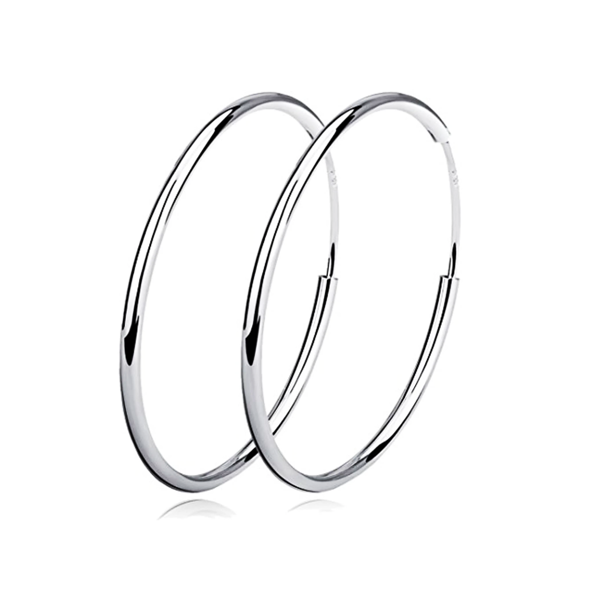 Sterling Silver Hoop Earrings-1