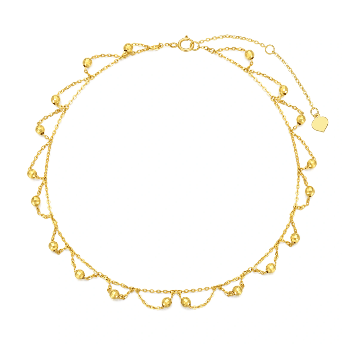 Bracelet de cheville multicouche tournesol en or 14 carats-1