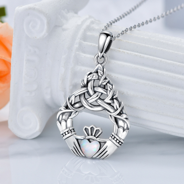Sterling Silver Celtic Knot Pendant Necklace-3
