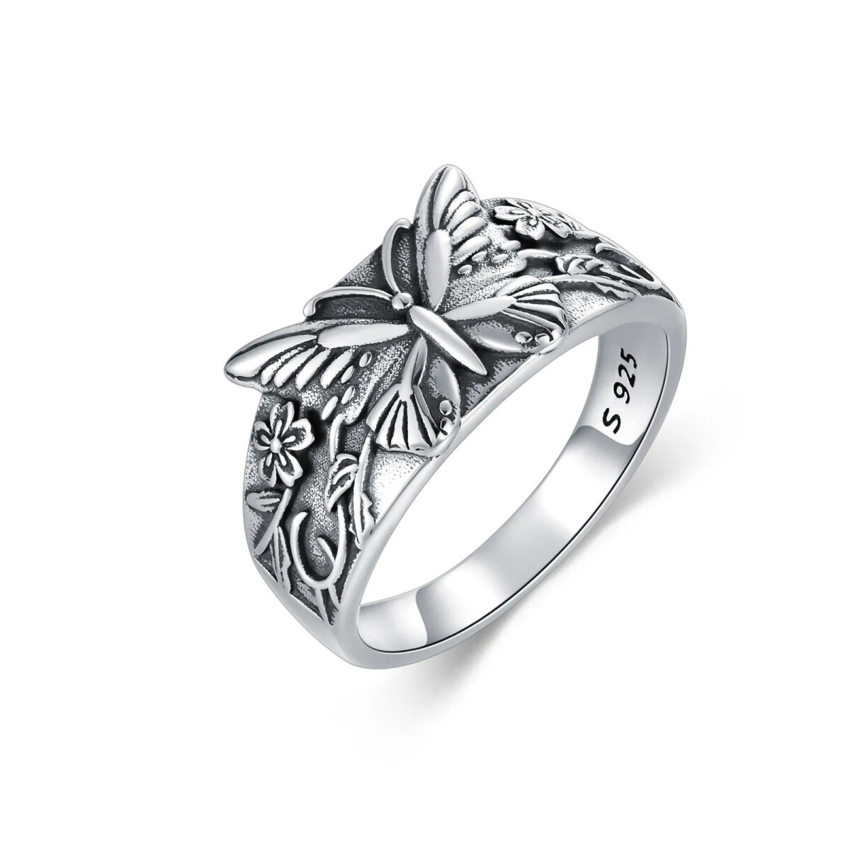 Sterling Silver Butterfly Ring-1