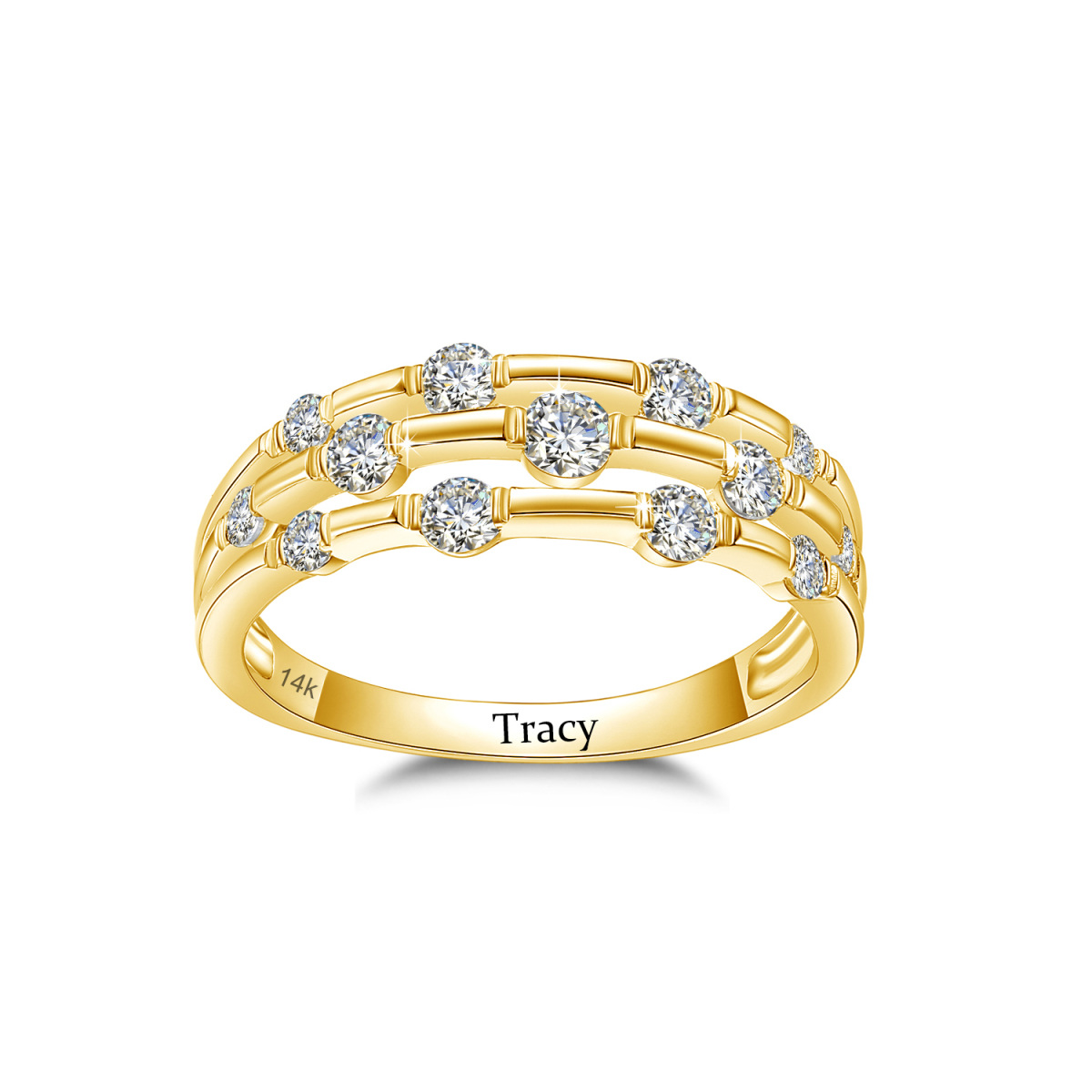 10K Gold Moissanite Personalized Classic Name Ring-1