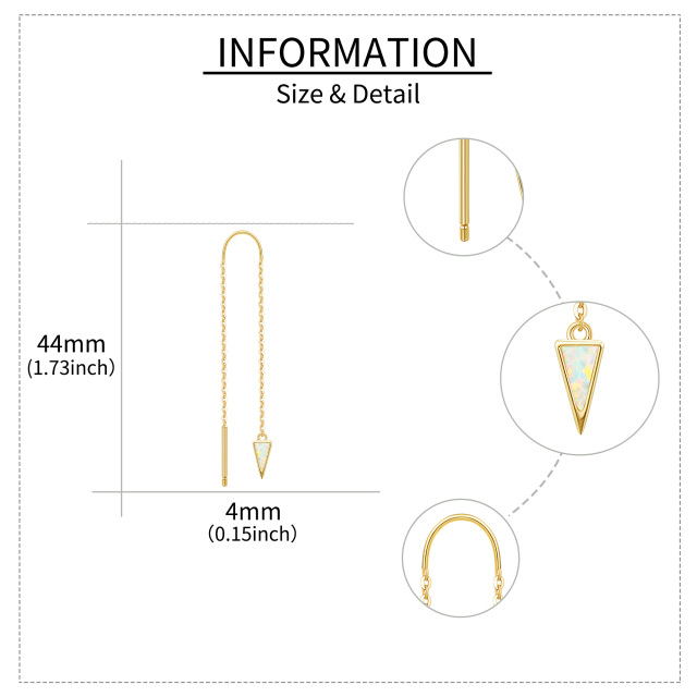 Brincos triangulares de opala em ouro 14K-5