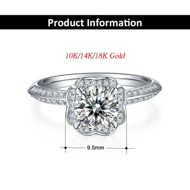 10K White Gold Moissanite Couple Engagement Ring-1