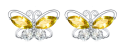 wholesale 925 Sterling Silver Butterfly Stud Earrings Red Cubic Zirconia For Women-0-7
