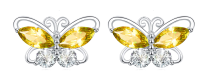 wholesale S925 Sterling Silver Zirconia Butterfly Earrings-