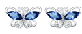 wholesale 925 Sterling Silver Butterfly Stud Earrings Blue Cubic Zirconia For Women-0-0