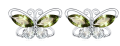 wholesale 925 Sterling Silver Butterfly Stud Earrings Green Marquise Cubic Zirconia For Women-0-0