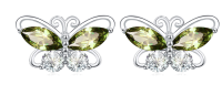 wholesale 925 Sterling Silver Butterfly Stud Earrings Green Marquise Cubic Zirconia For Women-