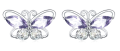 wholesale 925 Sterling Silver Butterfly Stud Earrings Red Cubic Zirconia For Women-0-5