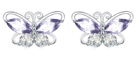 wholesale S925 Sterling Silver Zirconia Butterfly Earrings-