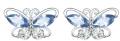 wholesale 925 Sterling Silver Butterfly Stud Earrings Red Cubic Zirconia For Women-0-6