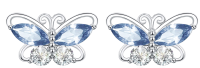 wholesale S925 Sterling Silver Zirconia Butterfly Earrings-