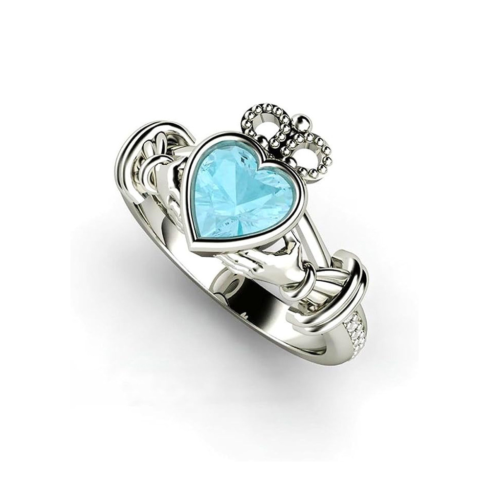 Sterling Silver Zircon Heart Ring-1