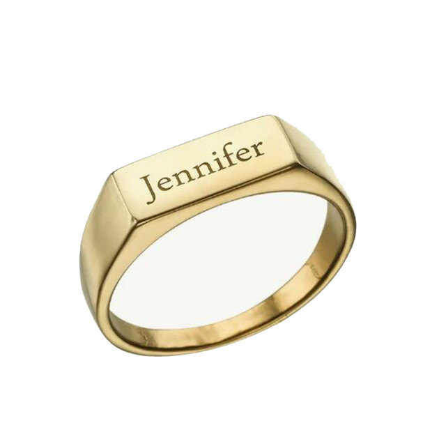 10K Gold Personalized Engraving Ring-4