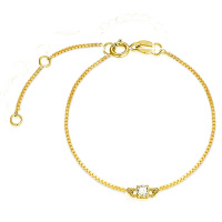 wholesale 14k Zirconia Tennis Bracelet With Adjustable Clasp Elegant Gold Chain Design-