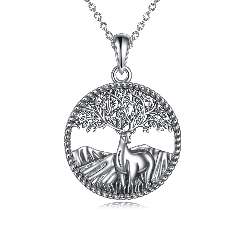 Sterling Silver Tree Of Life Pendant Necklace-1