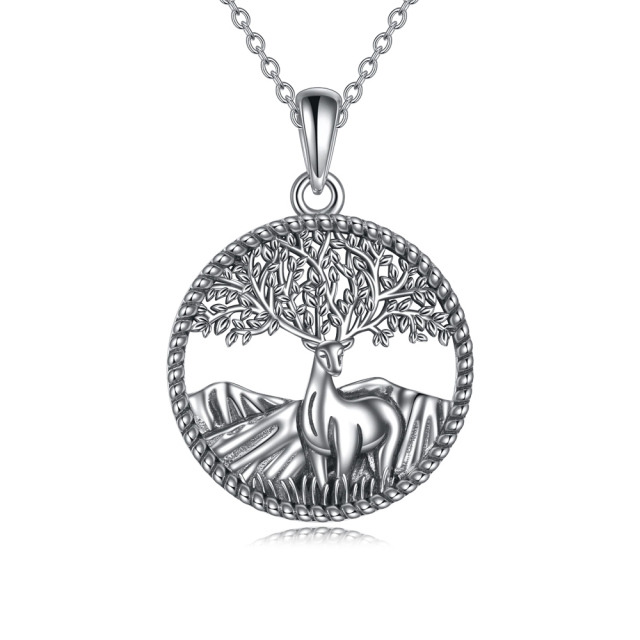 Sterling Silber Baum des Lebens Anhänger Halskette-0