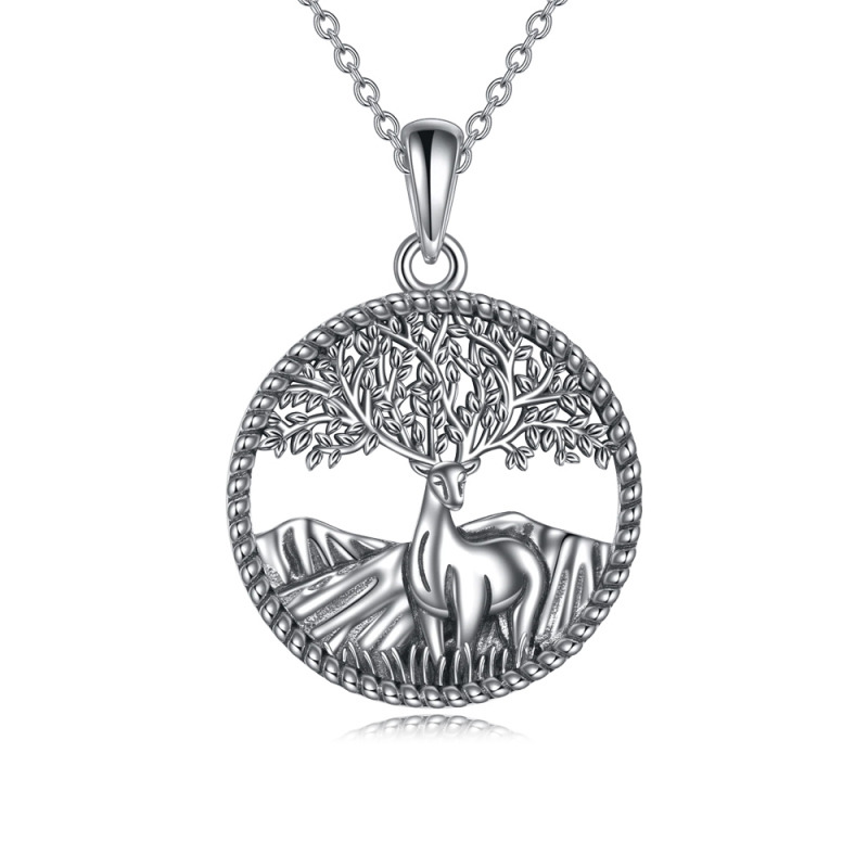 Collier en argent sterling avec pendentif en forme d'arbre de vie
