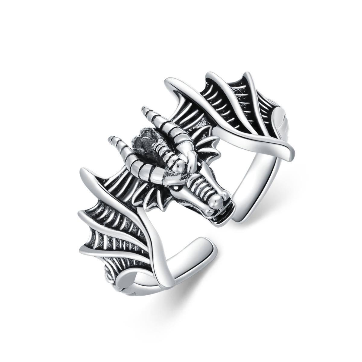Sterling Silver Dragon Open Ring-1