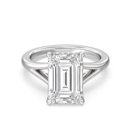 Sterling Silver Princess-square Shaped Moissanite Square Ring