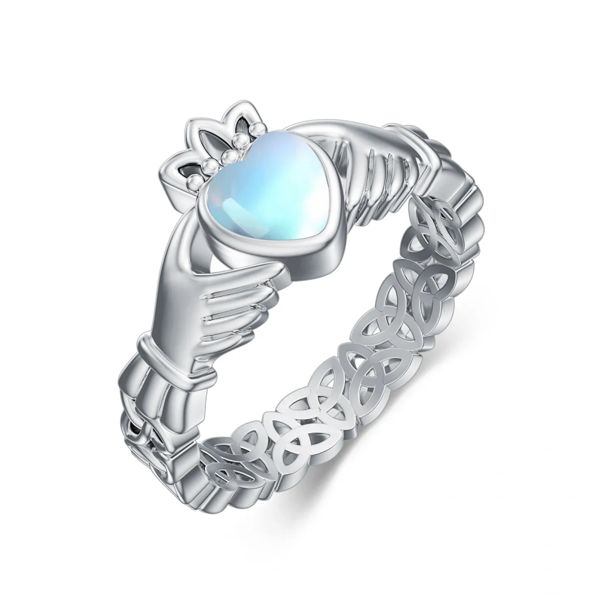 Sterling Silver Moonstone Heart Ring-1