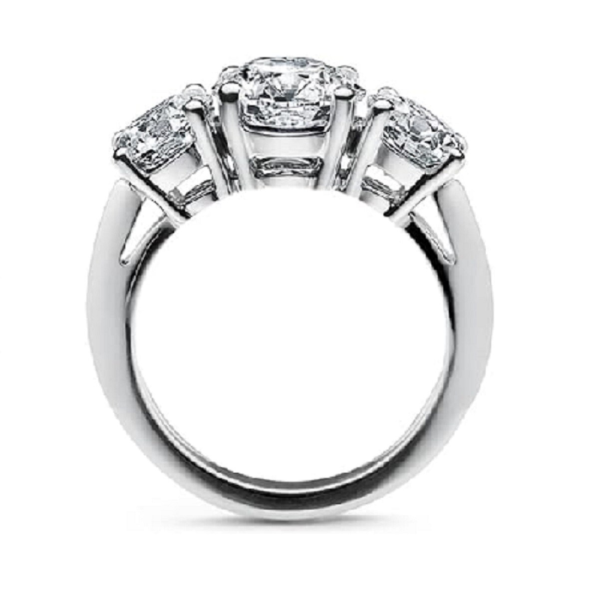 Bague de fiançailles en or blanc 9K Moissanite-4