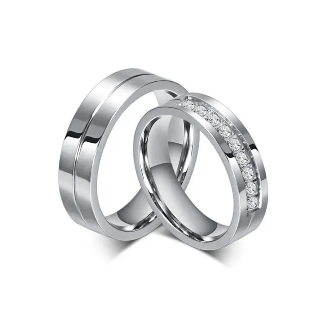 Anéis de casal com gravura personalizada de moissanite em prata esterlina-0