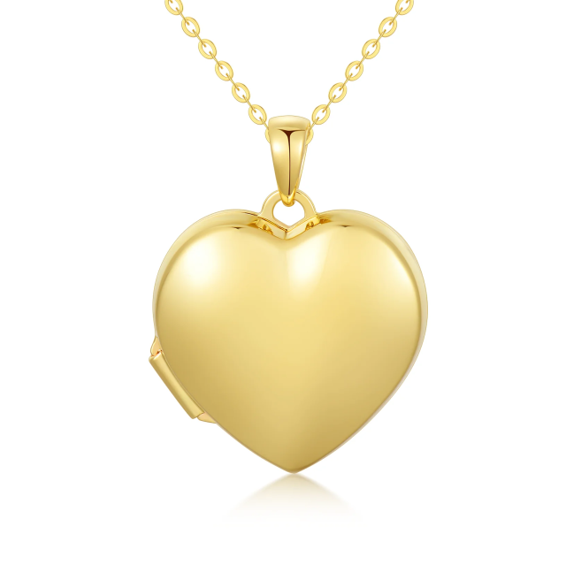 14K Gold Personalized Photo & Heart Pendant Necklace-1