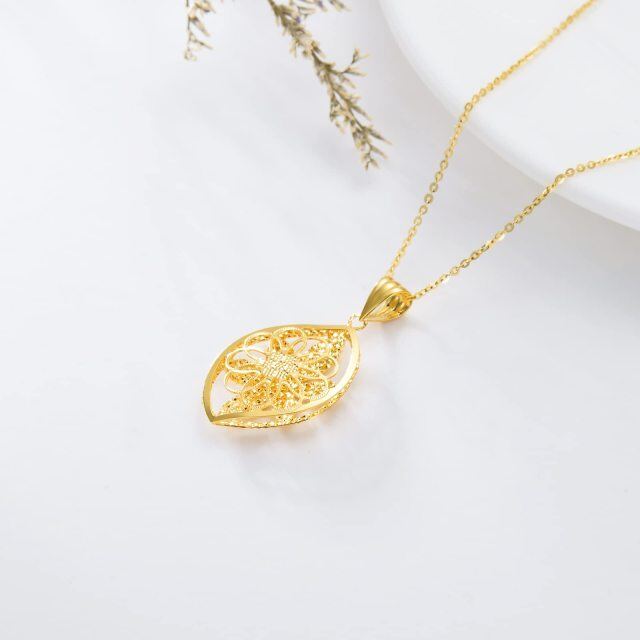 18K Gold Leaves Pendant Necklace-2
